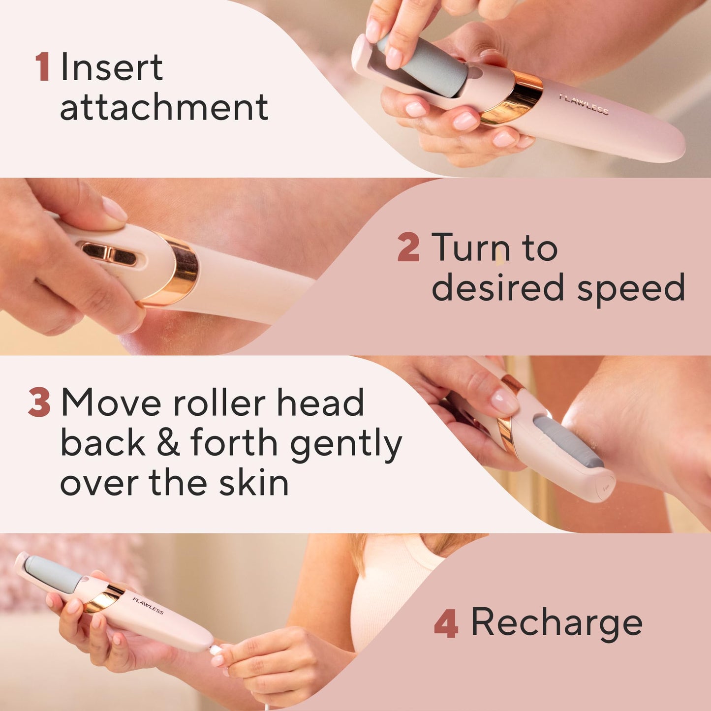 Flawless Pedi rechargeable electric foot file