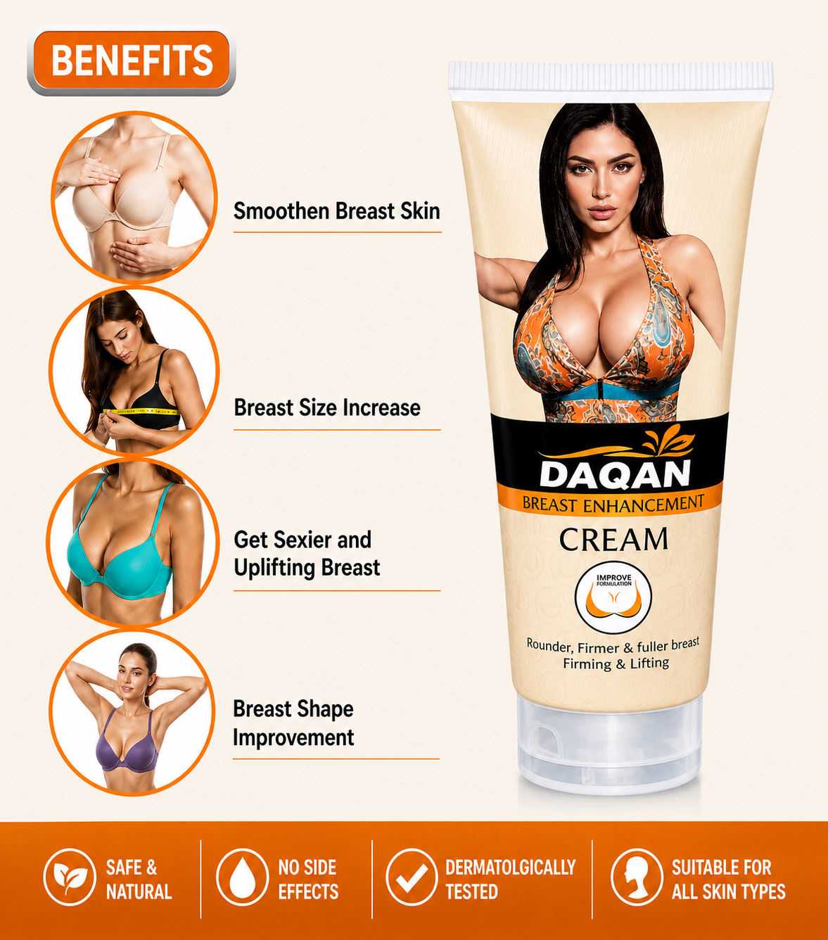 DAQAN cream benefits - smoother firmer toned skin